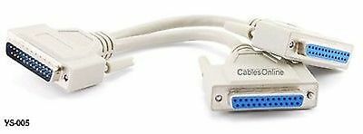 8" Db25 Parallel Male/dual Female Y-splitter Printer Cable, Cablesonline Ys-005