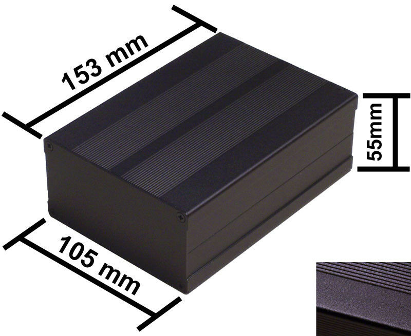 Black Diy Aluminum Project Box Enclosure Case Electronic 153x105x55mm_medium